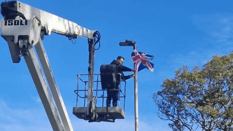 Man fuming after receiving £3k bill for hanging flags on lampposts