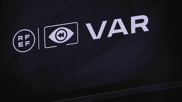 Masked football fan unplugs VAR monitor as ref sent to check penalty