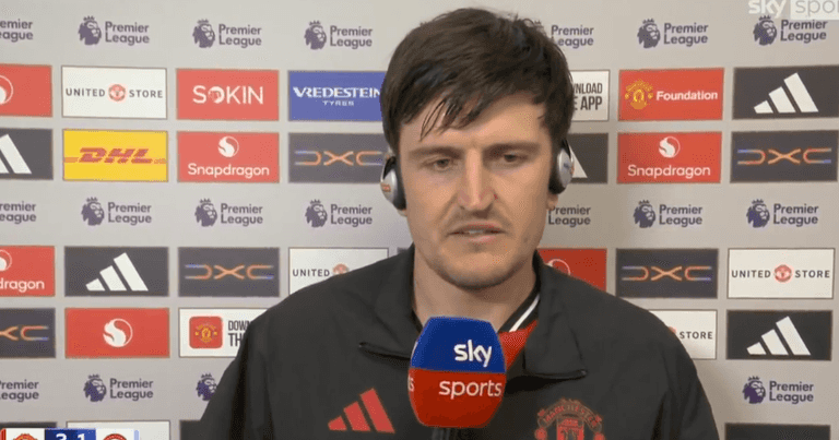 Harry Maguire aims dig at Ruben Amorim live on-air as United win again