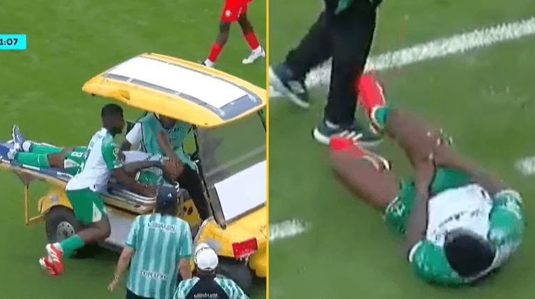 WATCH: Comical moment footballer is run over by his own medical team