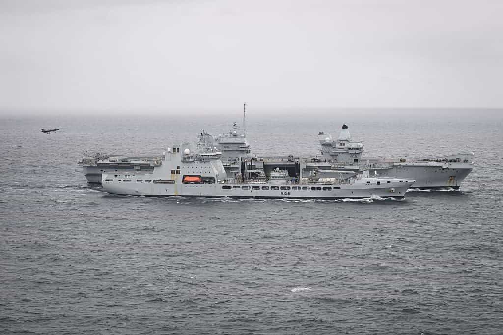 Jets scrambled to intercept Russian plane ‘dropping devices’ near UK flagship carrier