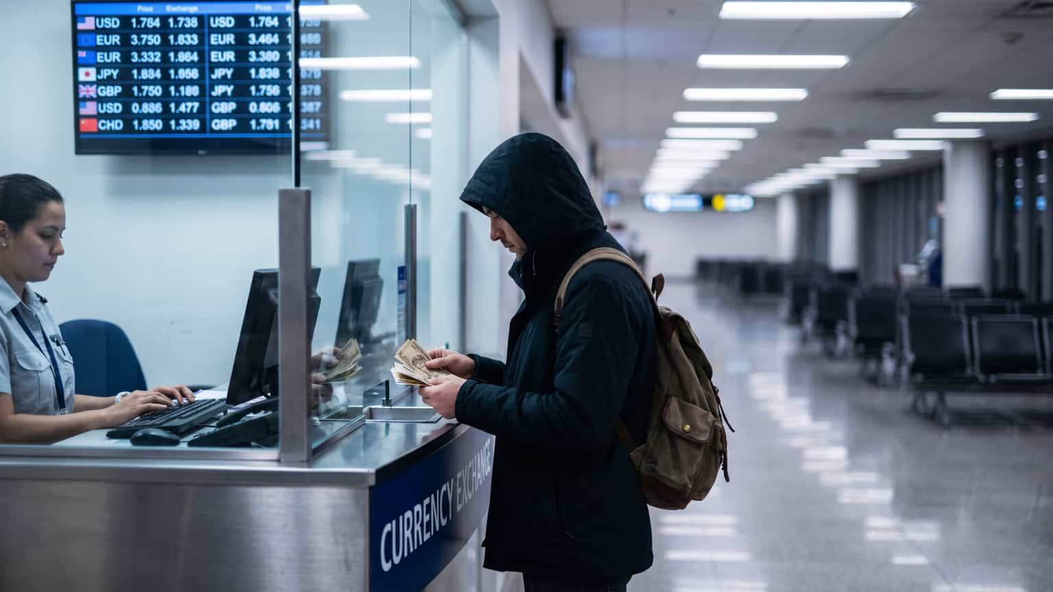 Why you should never exchange money at an airport