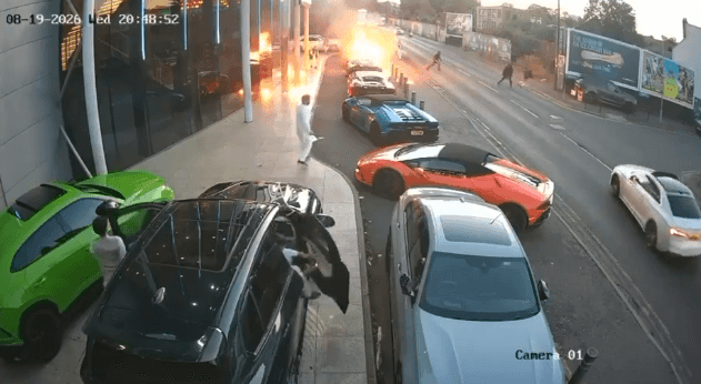 Super cars petrol bombed during wedding in UK city