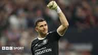 Aston Villa goalkeeper Emiliano Martinez, who is set for a medical at Chelsea after a £7.5m fee was agreed