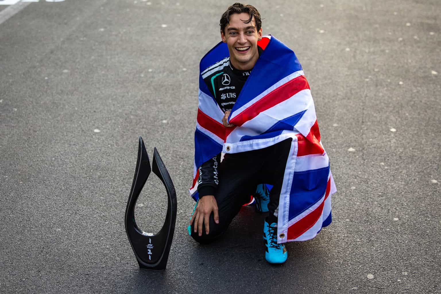 George Russell holds off Verstappen to win Azerbaijan GP