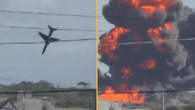 Emergency crews rush to scene as RAF jet crashes in Wales