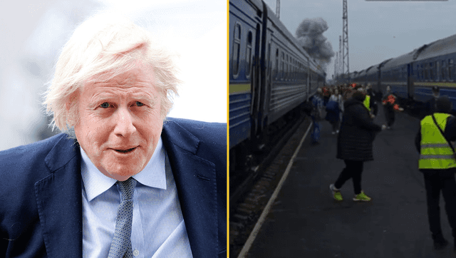 WATCH: Moment Russian drone strikes close to Boris Johnson’s train in Ukraine