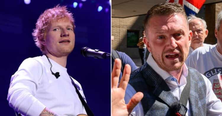 Tommy Robinson comes out in support for Ed Sheeran in career low for singer