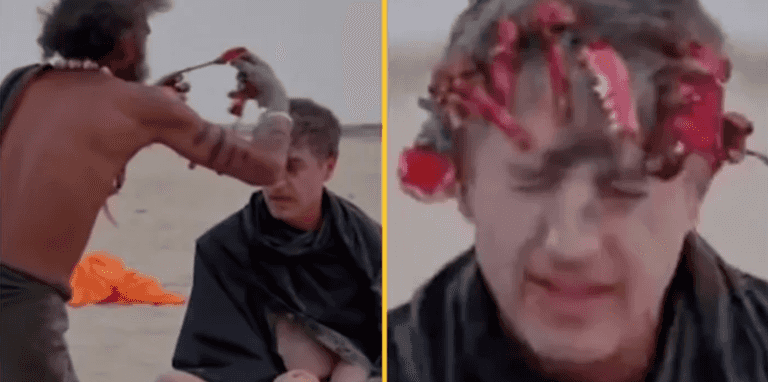 Reporter eats ‘human brain’ with cannibal tribe while wearing crown made out of teeth