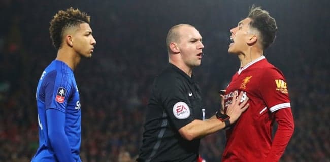 FA to investigate whether Roberto Firmino racially abused Mason Holgate during Merseyside derby FA to investigate whether Roberto Firmino racially abused Mason Holgate during Merseyside derby