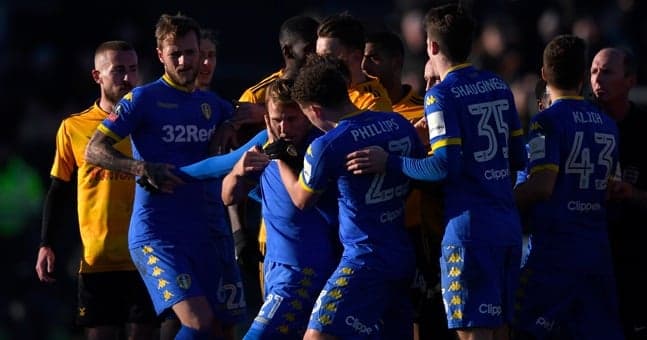 Leeds’ star man gets sent off for allegedly spitting at opposition player