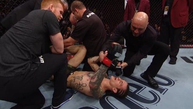 Broken foot, bloodcurdling screams and a horizontal interview on the UFC 222 card Broken foot, bloodcurdling screams and a horizontal interview on the UFC 222 card