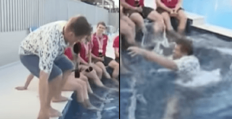 BBC Breakfast presenter accidentally falls into swimming pool live on TV BBC Breakfast presenter accidentally falls into swimming pool live on TV