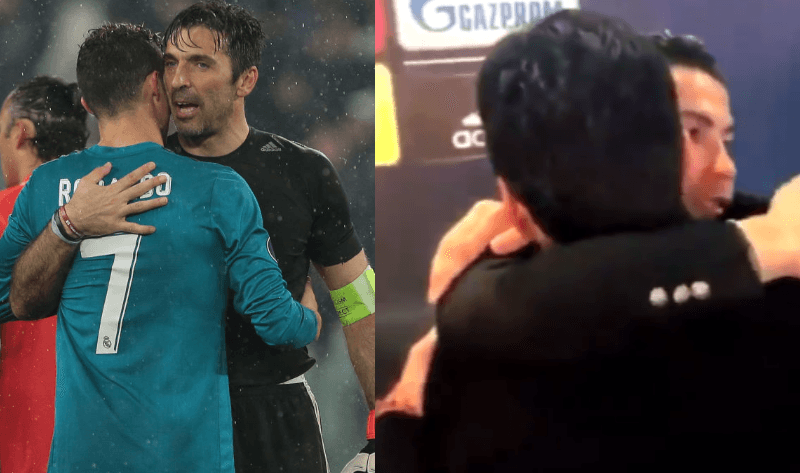 Cristiano Ronaldo embraces Gianluigi Buffon in touch of class after Champions League tie