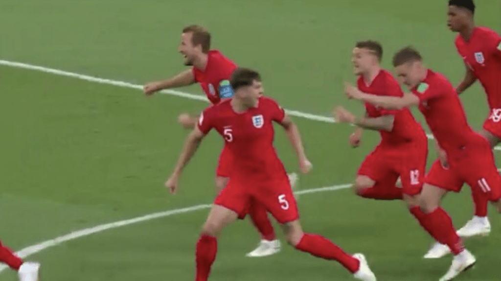 England fans have noticed John Stones’ reaction to Eric Dier’s winning penalty