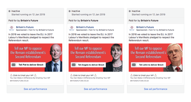 Revealed: The targeted Facebook ad campaign run against Labour MPs by pro-Brexit group Revealed: The targeted Facebook ad campaign run against Labour MPs by pro-Brexit group