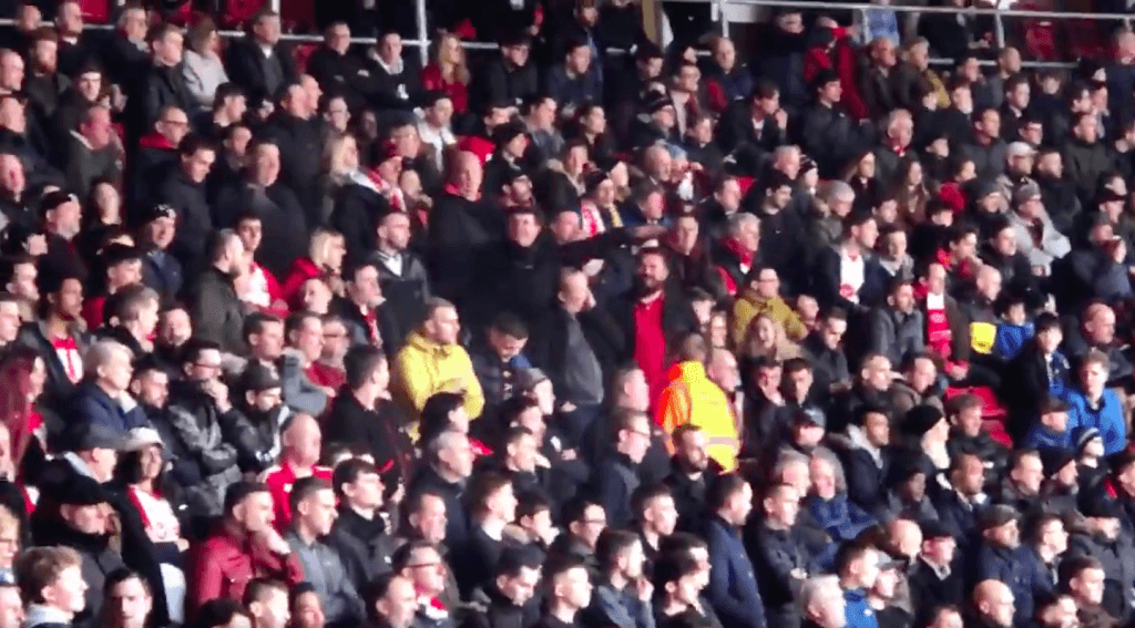 Two Southampton fans arrested after making aeroplane gestures to Cardiff City supporters