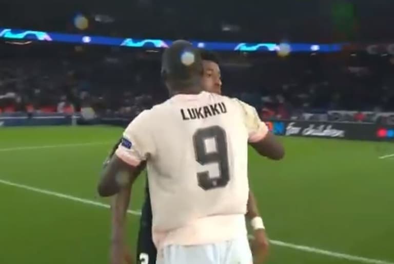 Romelu Lukaku consoled Kimpembe as Manchester United celebrated historic victory over Paris Saint-Germain Romelu Lukaku consoled Kimpembe as Manchester United celebrated historic victory over Paris Saint-Germain