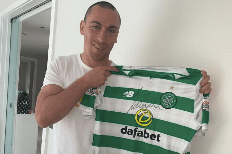Scott Brown raffles Old Firm shirt to raise funds for girl with cancer Scott Brown raffles Old Firm shirt to raise funds for girl with cancer