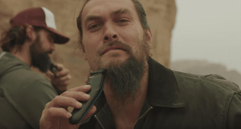 Jason Momoa shaves off the beard that sent a khalasar across the Narrow Sea Jason Momoa shaves off the beard that sent a khalasar across the Narrow Sea