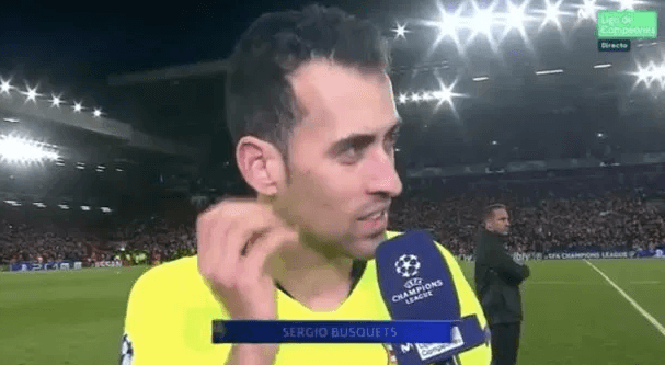 Sergio Busquets cries during interview after Barcelona defeat to Liverpool Sergio Busquets cries during interview after Barcelona defeat to Liverpool