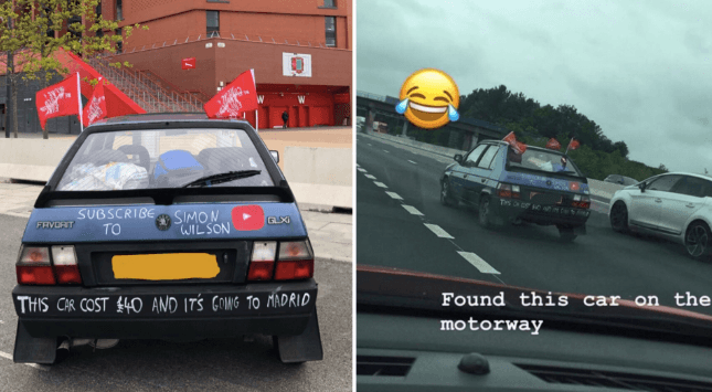 Liverpool fan buys £40 car and drives to Madrid to avoid £800 flights Liverpool fan buys £40 car and drives to Madrid to avoid £800 flights