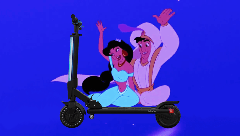 Aladdin but with adult scooters instead of a magic carpet Aladdin but with adult scooters instead of a magic carpet