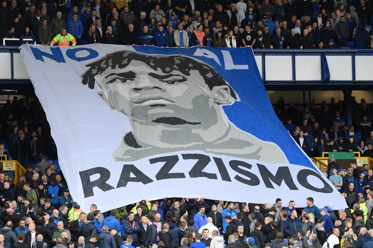 Liverpool supporters help fund Everton fan group’s Moise Kean anti-racism banner Liverpool supporters help fund Everton fan group’s Moise Kean anti-racism banner