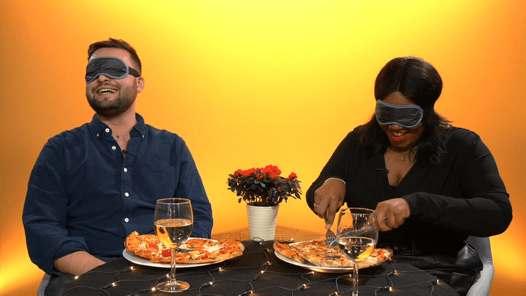Welcome to blind dating with actual blindfolds Welcome to blind dating with actual blindfolds