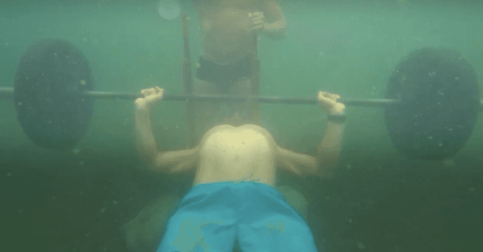 Russian man sets new ‘underwater bench press’ world record Russian man sets new ‘underwater bench press’ world record