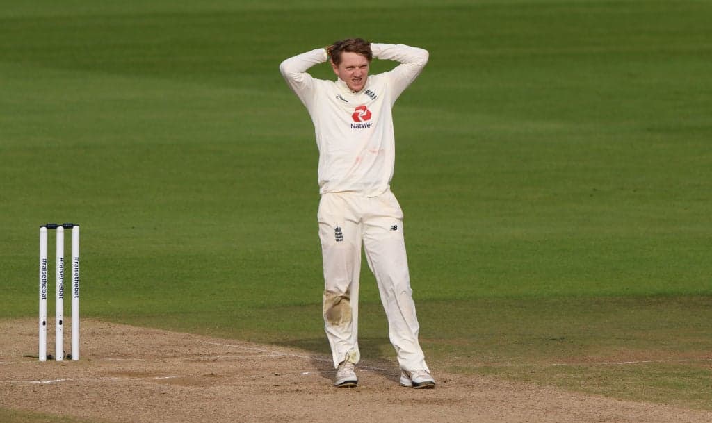Advertising board falls on England cricketer Dom Bess during post-match interview