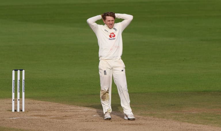 Advertising board falls on England cricketer Dom Bess during post-match interview
