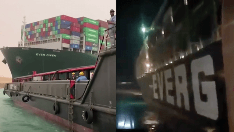 The Ever Given is finally floating again in the Suez Canal The Ever Given is finally floating again in the Suez Canal