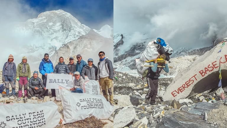 Nepalese climbers remove 2.2 tons of rubbish from Everest with tourists away Nepalese climbers remove 2.2 tons of rubbish from Everest with tourists away