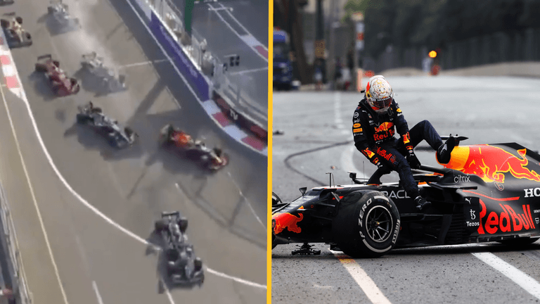 Verstappen crashes out and Hamilton runs off as chaos ensues at the Azerbaijan GP Verstappen crashes out and Hamilton runs off as chaos ensues at the Azerbaijan GP