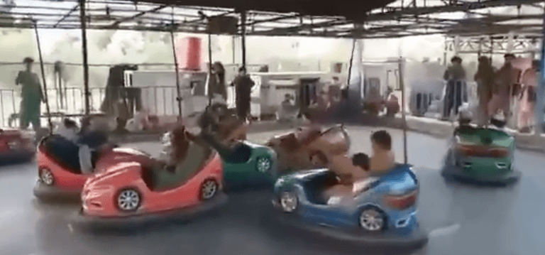 As Afghans flee for their lives, Taliban seen enjoying bumper cars at amusement park As Afghans flee for their lives, Taliban seen enjoying bumper cars at amusement park