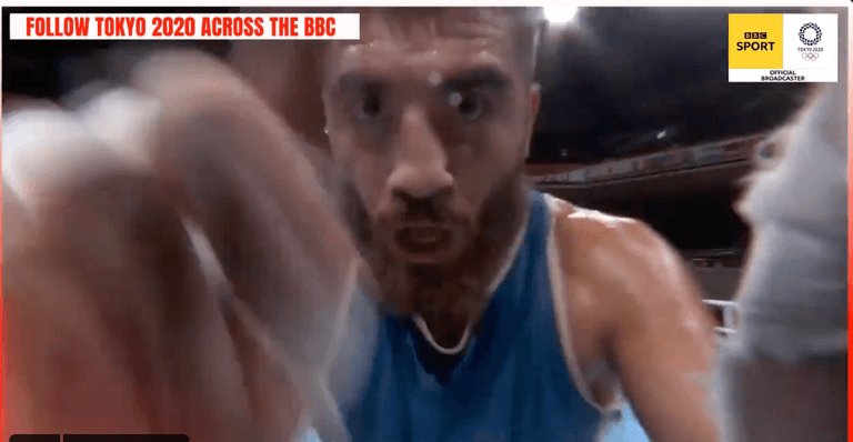 Mourad Aliev was not happy about being disqualified from the men’s Olympic boxing Mourad Aliev was not happy about being disqualified from the men’s Olympic boxing