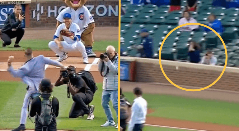 Conor McGregor nearly hits fan with awful first pitch at Wrigley Field Conor McGregor nearly hits fan with awful first pitch at Wrigley Field