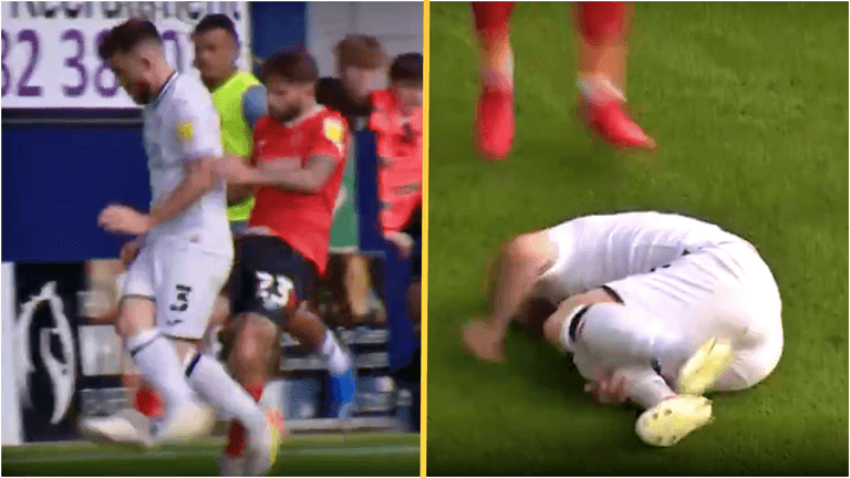 Henri Lansbury somehow escapes red card after brutal tackle Henri Lansbury somehow escapes red card after brutal tackle