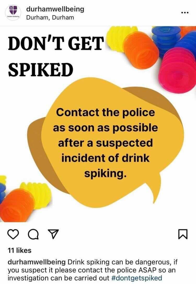 Durham uni’s advice for students trying not to get spiked – don’t get spiked Durham uni’s advice for students trying not to get spiked – don’t get spiked