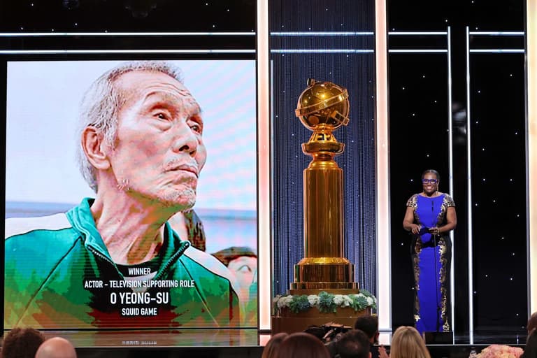 Squid Game star O Yeong-su wins first Golden Globe aged 77 Squid Game star O Yeong-su wins first Golden Globe aged 77