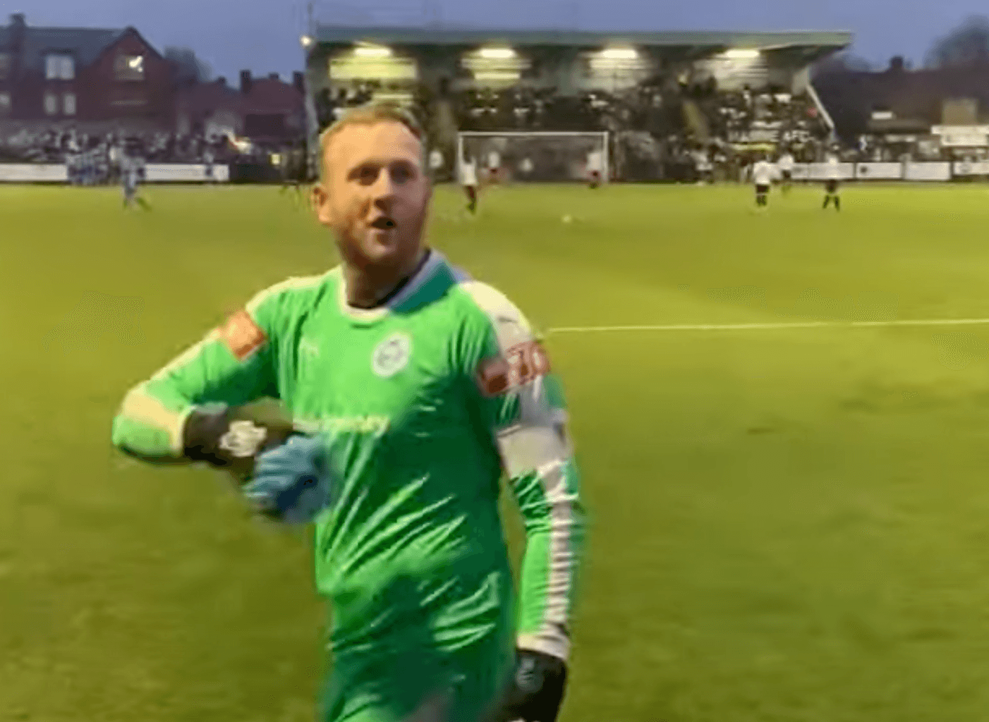 Goalkeeper goes viral for winding up opposition fans with celebration and fake dive