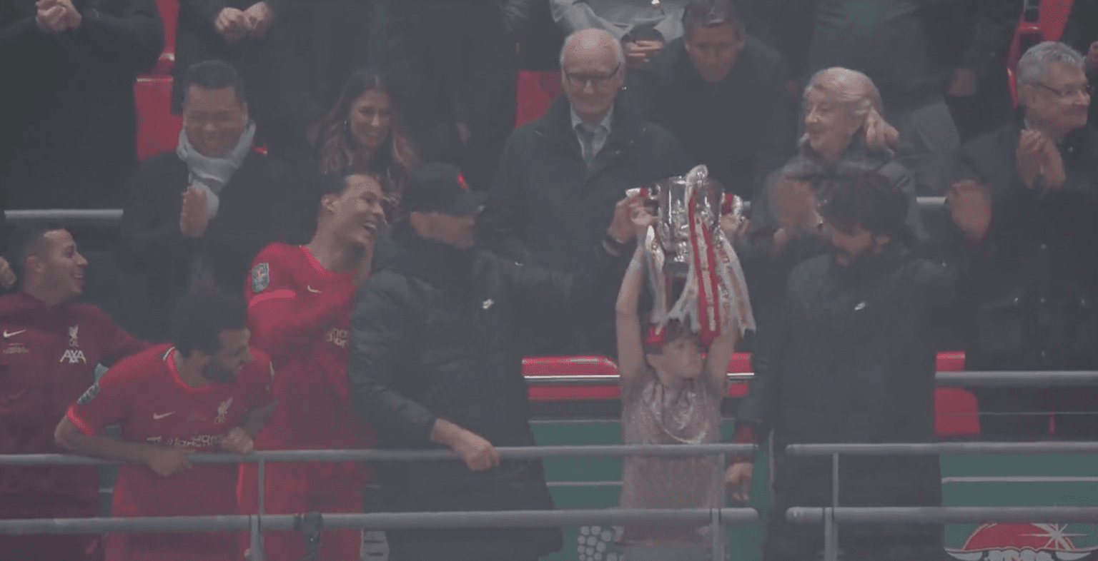 Alisson let young boy be part of Liverpool trophy-lift after being asked by his Dad