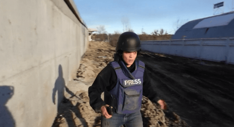 Horrifying footage shows press team being ambushed by Russian forces Horrifying footage shows press team being ambushed by Russian forces