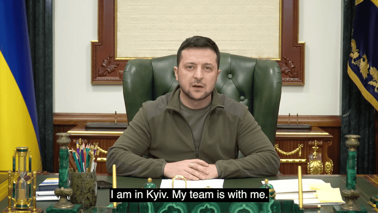 Brave Zelensky shares video from Presidential palace to prove he’s not hiding in bunker Brave Zelensky shares video from Presidential palace to prove he’s not hiding in bunker