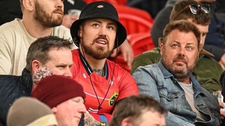 England star Jack Nowell cheers Exeter teammates on… in a Munster jersey England star Jack Nowell cheers Exeter teammates on… in a Munster jersey