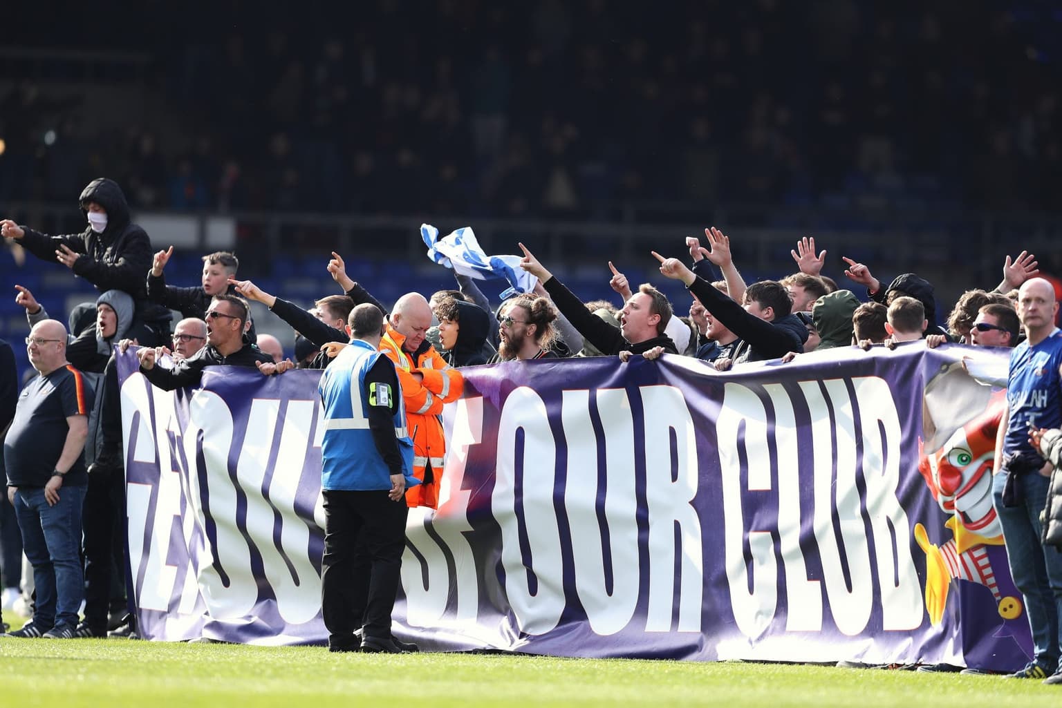Oldham fans force game with Salford to be abandoned as relegation is confirmed