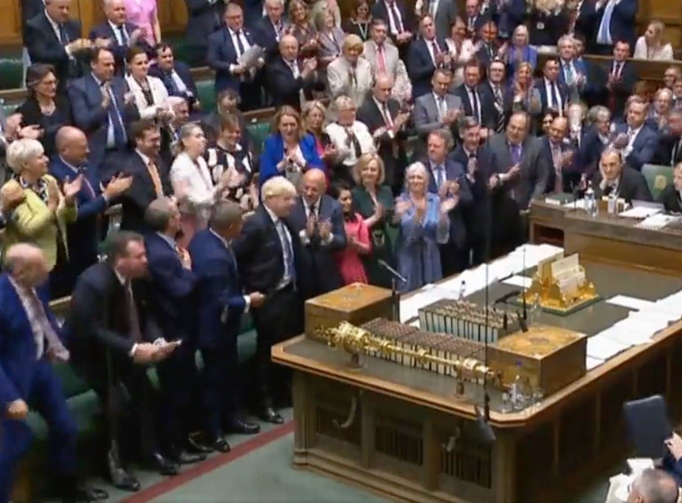 Boris Johnson signs off final PMQs as Tory leader with ‘Hasta la vista, baby’