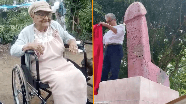Grandma has dying wish fulfilled after giant penis is installed on her grave Grandma has dying wish fulfilled after giant penis is installed on her grave