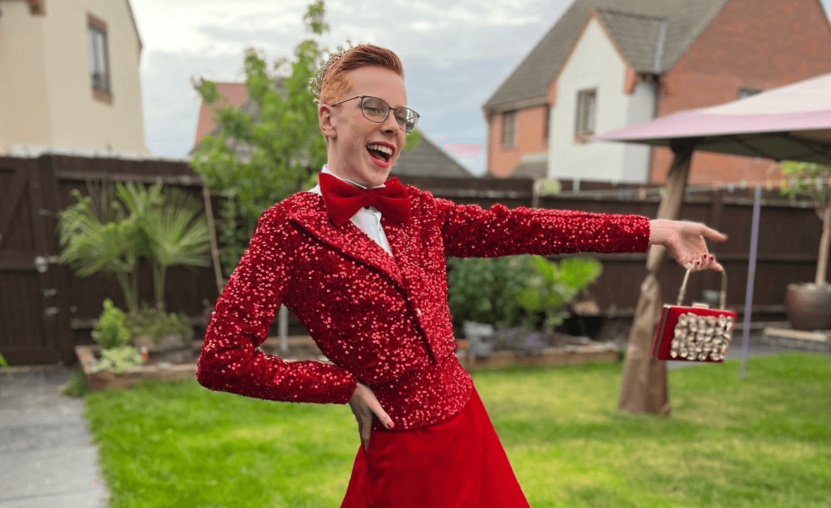 British schoolboy breaks internet after attending prom in sequined tuxedo ballgown